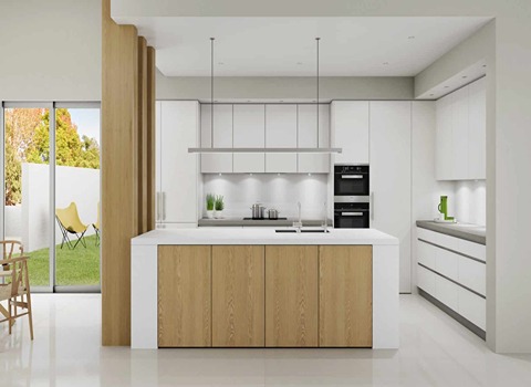 تصویر 3 از قیمت کابینت آشپزخانه چوبی سفید با کیفیت ارزان + خرید عمده
